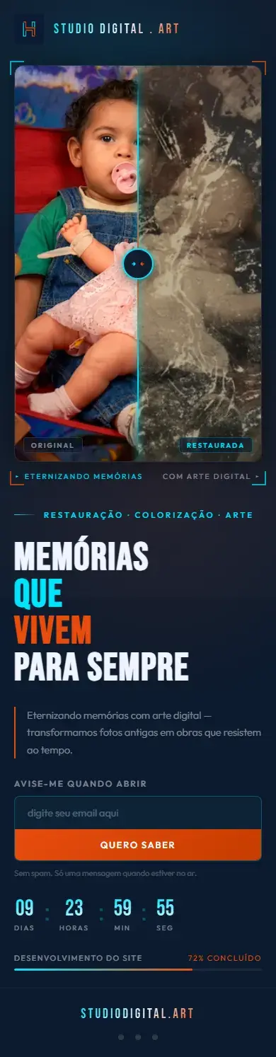 Site Studio Digital Art em versão mobile